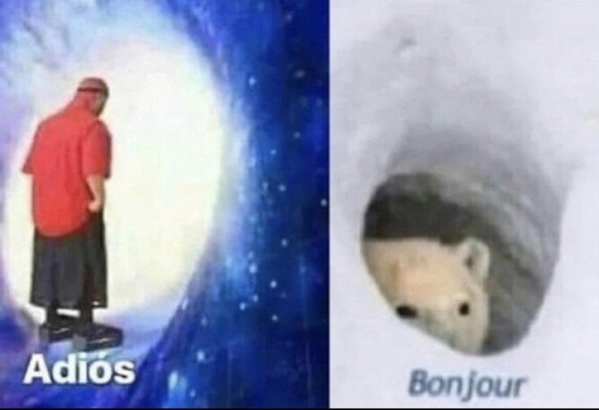 Adios Bonjour Meme Template