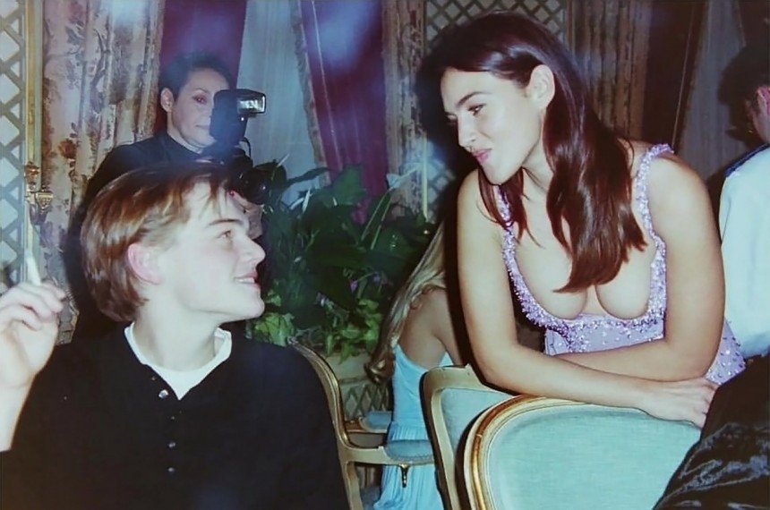 Leonardo DiCaprio Looking At Monica Bellucci